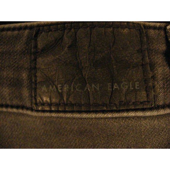 American Eagle Womans SHORTS CUTOFF JEAN 12R JEGGING SUPER STRETCH Black Denim - Picture 8 of 10